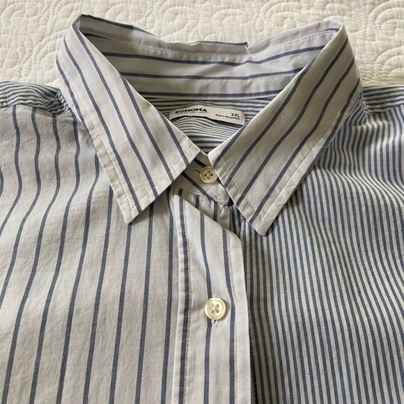 Sonoma Oversized Tunic Button Up Shirt Street Style Normcore Coastal Cowgirl - Picture 6 of 13